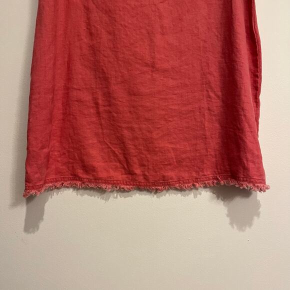 J. Jill Top Sleeveless Blouse Tunic 100% Linen Flax Pink Salmon Large Petite - Picture 4 of 5